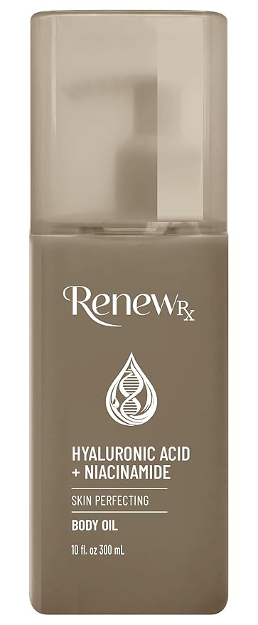 Hyaluronic Acid + Niacinamide Moisturizing Body Oil – Deep Hydration & Skin Care, Skin Perfecting Vegan Skincare, 10 fl oz