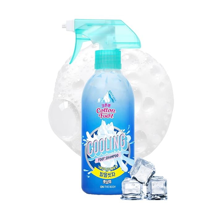 Cotton Foot - Foot Shampoo (Menthol Cooling, 13fl oz) - Refreshing Cleanse Spray, Deodorizing Foot Care Wash. Foaming Wash, Easy to Use