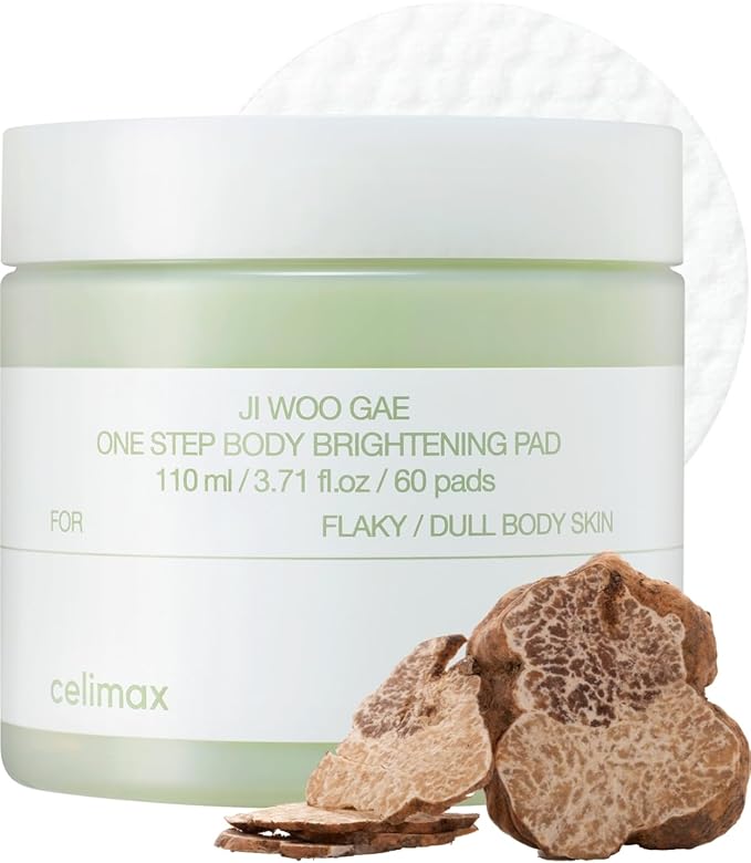 celimax ONE STEP Body Brightening Pad | with Green Tea & White Truffle, For Armpit Under Arm, Knee & Elbow, Dark Spot & Skin Pigmentation, Exfoliating, Hydrating Body Scrub,110ml (60 pads)