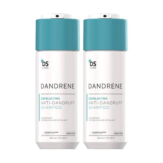 DS Labs Dandrene Dandruff Shampoo - for Flaky, Itchy Scalp, Exfoliating Shampoo for Dry Scalp, Seborrheic Dermatitis, Scalp Psoriasis, Color-Safe, Sulfate-Free, 205mL (Pack of 2)