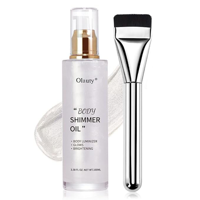 Shimmer Body Oil-Pearl White Face Brighten Glow Pearl