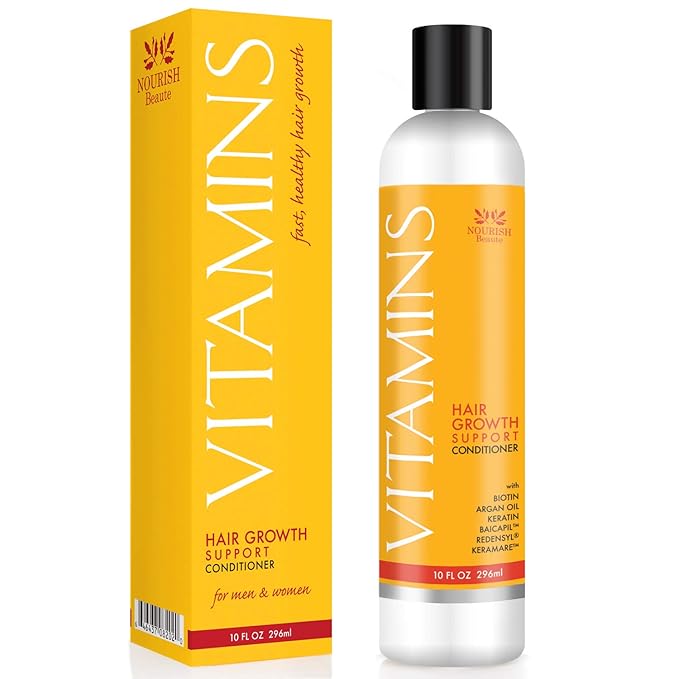 Nourish Beaute Vitamins Conditioner for Hair Loss that Promotes Hair Regrowth, Volume and Thickening with Biotin, DHT Blockers, Antioxidants, Oils and Extracts For Men and Women, Conditioner, 1 Pack