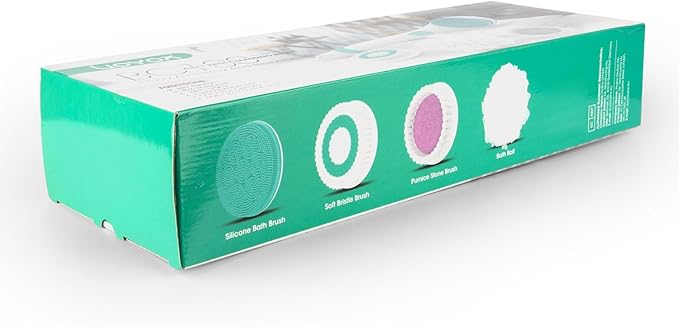 VOYOR Electric Body Brush Back Scrubber for Shower Rechargeable Exfoliating Bath Brush Powered Shower Brush with Non-Slip Long Handle Deep Cleansing, Exfoliation, Massaging Spin Brush BC100 (Pink)