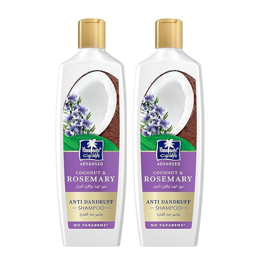 Parachute Advansed Anti-Dandruff Rosemary Shampoo with Coconut | Nourishes Hair & Detoxes Scalp | 11.4 Fl oz | Pack of 2