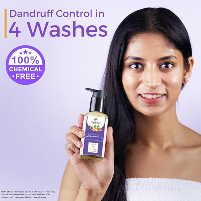 Rosemary Anti Dandruff Hair Oil - Strengthens Hair, Itchy Flakes Scalp, Dandruff Remover with Rosemary, Ginger, Fenugreek, Pippali for Men Women 100 ml Pack of 1 Gold