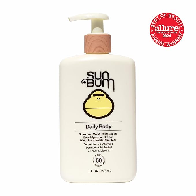 Sun Bum Daily SPF 50 Sunscreen Body Lotion - Broad Spectrum Moisturizing Sunscreen with Vitamin E - Vegan and Hawaii 104 Act Compliant (Without Octinoxate & Oxybenzone) - Dermatologist Tested - 8 oz
