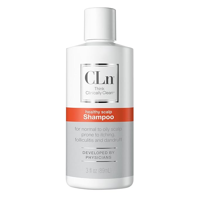 CLn Shampoo with Salicylic Acid – 3 fl oz, Clarifying Anti Dandruff Shampoo for Oily Hair, Itchy or Flaky Scalp Prone to Dandruff, Folliculitis & Seborrheic Dermatitis, Hypoallergenic Formula