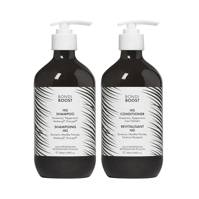 BondiBoost HG Anti-Thinning Shampoo Conditioner Set [16.90 fl oz each], Clinically Tested to Promote Fuller + Thicker-Looking Hair for Women & Men, Procapil, Redensyl & Rosemary Formula, Sulfate-Free