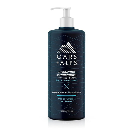 Oars + Alps Men's Sulfate Free Conditioner, Infused with Kelp and Algae Extracts, Fresh Ocean Splash, 32 Fl Oz