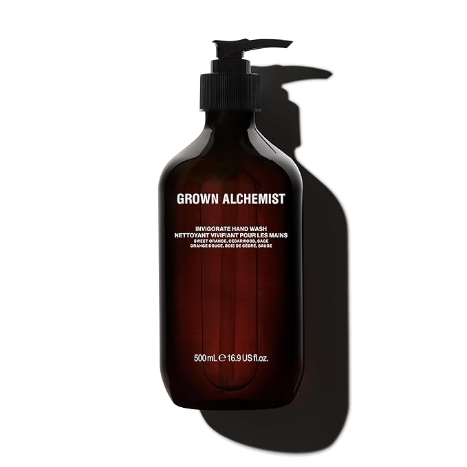 Grown Alchemist Invigorate Hand Wash. Sweet Orange, Cedarwood, Sage. Soothe, Soap to Cleanse & Nourish Skin, (500mL).