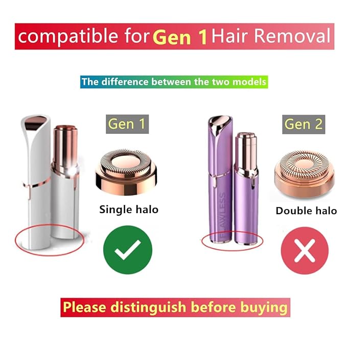 Replacement Heads For Finishing Touch Flawless Facial Hair Remover,Women Hair Removal Shaving Head First Generation (4PCS, GEN 1)