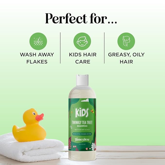 Cleansing Kids Shampoo for Dry Scalp - Dry Flaky Scalp Care Shampoo for Kids and Hair Build Up Remover with Tea Tree Oil and Rosemary Essential Oils for Hair Care - Kids Scalp Cleanser for Build Up