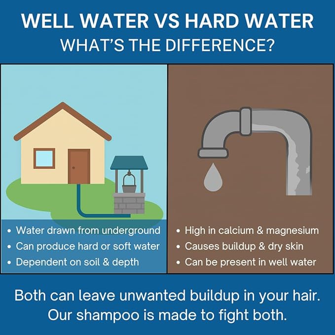 Hard Water Shampoo – Removes Mineral Buildup from Hard & Well Water – Sulfate-Free Clarifying Hair Treatment – Gentle for Men & Women – Pure Refresh Made in USA (16 oz)