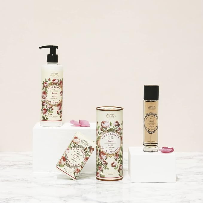 Panier des Sens – Rose Hand & Body Lotion for Dry Skin - Hydrating Body Cream for Women - Nourishing Fluid Body Moisturizer Shea Butter & Olive Oil - 97% Natural Ingredients Body Care - 8.45 Floz