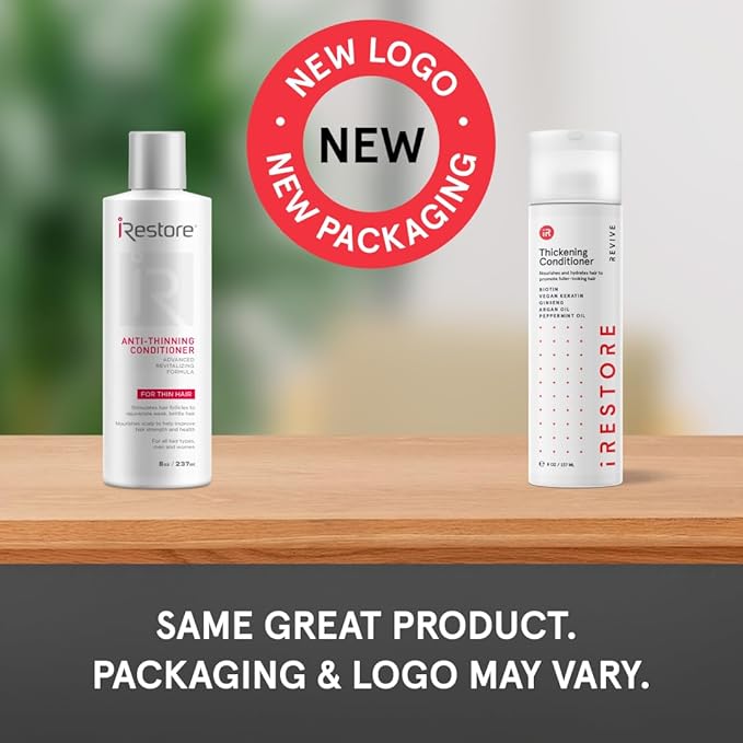 iRESTORE Biotin Hair Conditioner for Damaged Dry Hair - Good for Fine Hair Growth, Volumizing Thickening Conditioner with Ginseng & Argan Oil to Moisturize, Pair With Hair Loss Shampoo