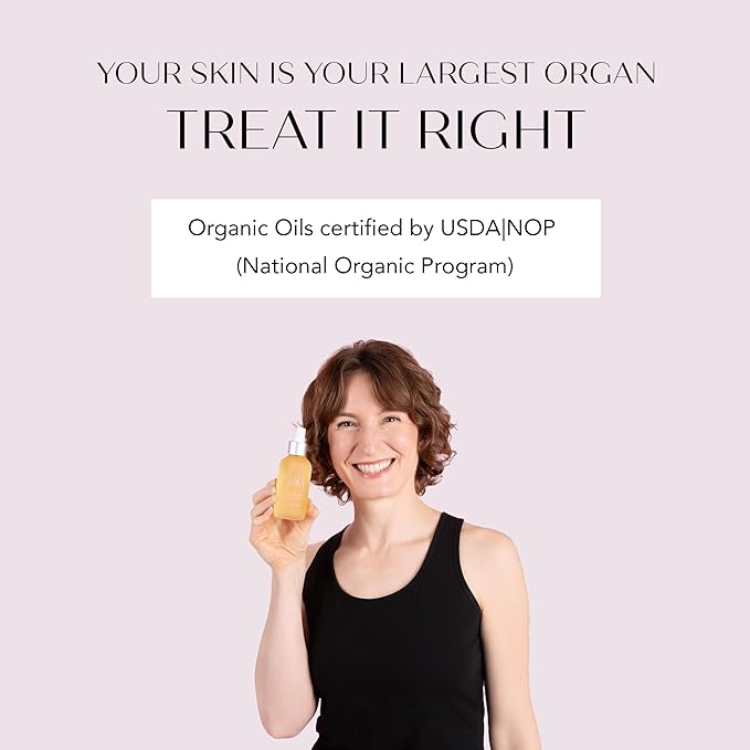 Organic Body Oil for Women | Hydrating & Moisturizing Body Oil after Shower | Certified Moisturizer for Dry Skin | Clean Beauty, Vegan and Paraben Free