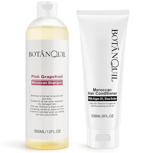 BOTÁNQUIL Argan Oil of Morocco Shampoo and Conditioner Set, Sulfate-Free Surfactants,Restore Shine&Softness Hair Shampoo and Conditioner with Shea Butter,Vatamin E for Curly Dry Damaged All Hair&Scalp