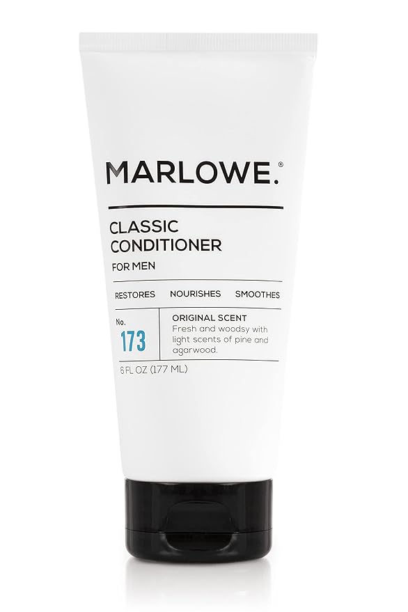 MARLOWE. No.173 Classic Mens Conditioner, Restores, Nourishes and Smooths Hair with Moisturizing Argan & Coconut Oil, Original Fresh & Woodsy Scent, All Hair Types, Paraben & Phthalate Free, 6 Fl Oz