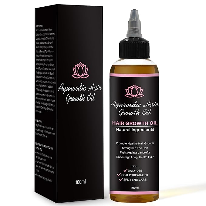 Hair Care Growth Oil, Ayurvedic Hair Growth Oil with Rosemary, Fenugreek, Cloves and Hibiscus, Natural Herbs Scalp Oils, Lightweight for All Hair Types (1 Pack)