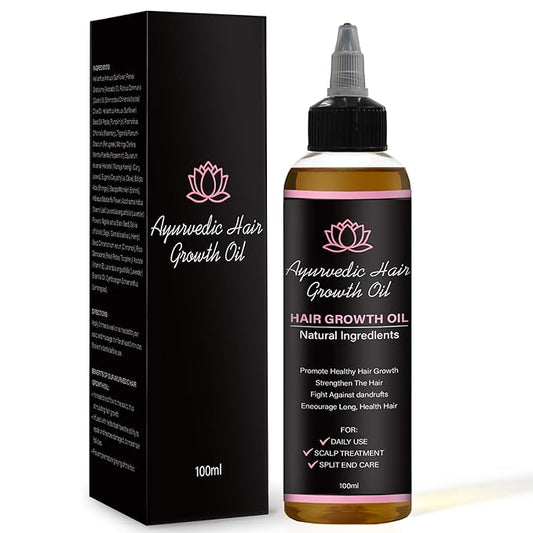 Hair Care Growth Oil, Ayurvedic Hair Growth Oil with Rosemary, Fenugreek, Cloves and Hibiscus, Natural Herbs Scalp Oils, Lightweight for All Hair Types (1 Pack)