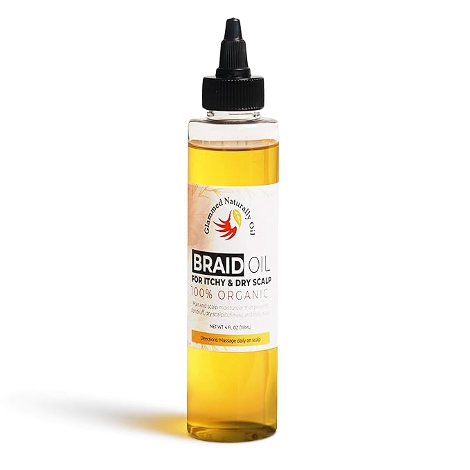 Glammed Naturally Scalp Oil for Dry Itchy Scalp - Includes Castor Oil for Hair, Dandruff, Locs, Tension Relief Hair Oil Applicator for Scalp Care 4 oz