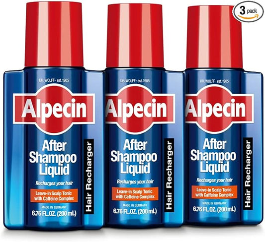 Alpecin After Shampoo Caffeine Liquid 6.76 fl oz (Pack of 3) I Topical Solution for Men's Thinning Hair I Promotes Natural Hair Growth I Sulfate Free with Concentrated Caffeine