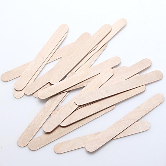 100PCS Large 5.9" Wood Wax Applicator Sticks Spatulas for Eyebrow Hair Removal Ice Cream and Mask Sticks Applicator