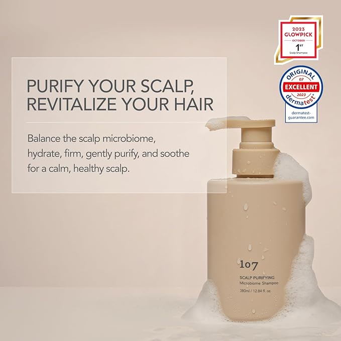 107 Clarifying Shampoo - Purifying Shampoo for Build Up, Dirt, Oil, Itchy, Dry Scalp – Fermented Vinegar & Ginseng for Refreshed & Revitalized Scalp - Paraben, Phthalate and Sulfate Free (16.9 oz)