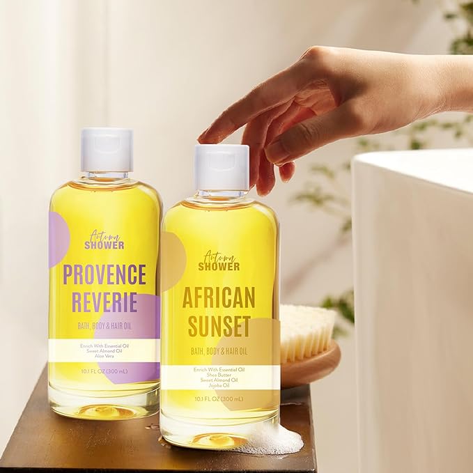 Bath Oil Body Oil Oil with Sweet Almond, Jojoba Oil, Sweet Almond & Lavender & Coconut Bath Oils Mother's Day Gift for Women, Multiuse Oil for Hair & Dry Skin 30 fl oz (Pack of 3)