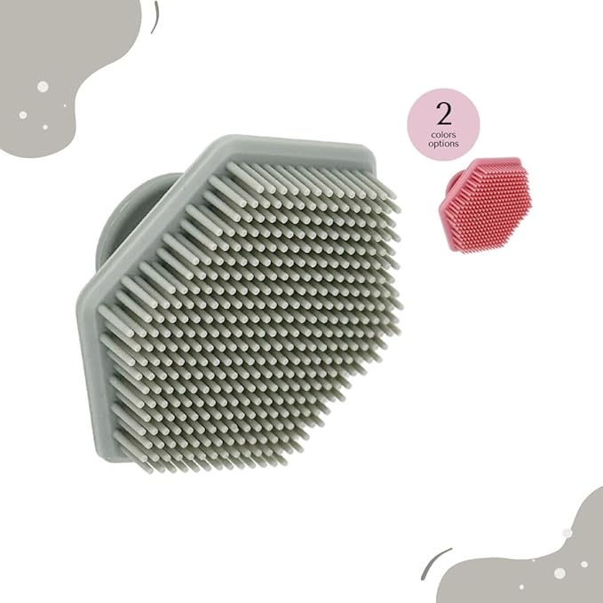 Organic to Green - Silicone Facial Brush (Gray) Antimicrobial Silicone Face Scrubber, Gentle Face Exfoliator for Sensitive Skin, Eco Friendly Facial Cleansing Brush (Gray)