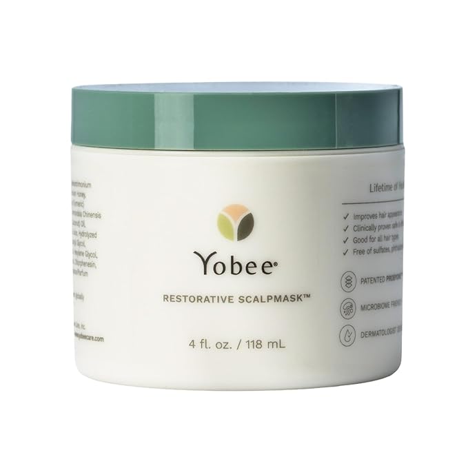Yobee Restorative Scalp Mask - Dry Scalp Treatment Hair Mask - Probiotic Extracts, Organic Honey, Turmeric, Vitamin B12 - Natural Dry, Itchy, Sensitive Scalp and Dandruff Relief - for Adults, 4 fl oz
