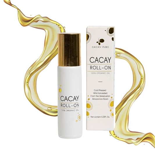 Cacay Oil Roll-On – Natural Anti-Aging Face & Body Oil for Scars with Retinol & Vitamin E, Organic Skincare, Antioxidant-Rich Treatment for Acne Scars, Wrinkles, Fine Lines, and Dry Skin (0.33 Fl Oz)