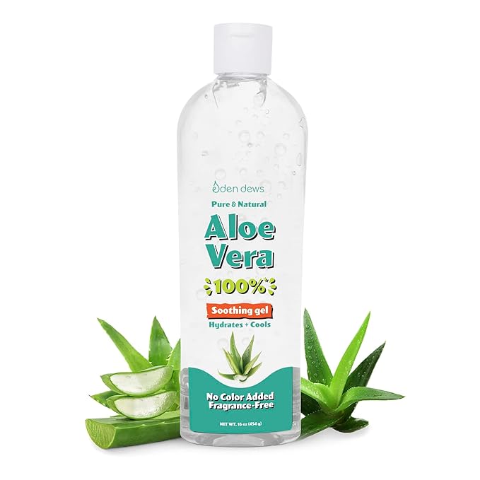 Aloe Vera Gel for Skin - 100% Pure & Natural Organic, Moisturizing, Face Skin & Hair Care, Sun Burn Relief, Hydrating & Soothing for Dry Skin, Made in USA, Unscented, 16 oz