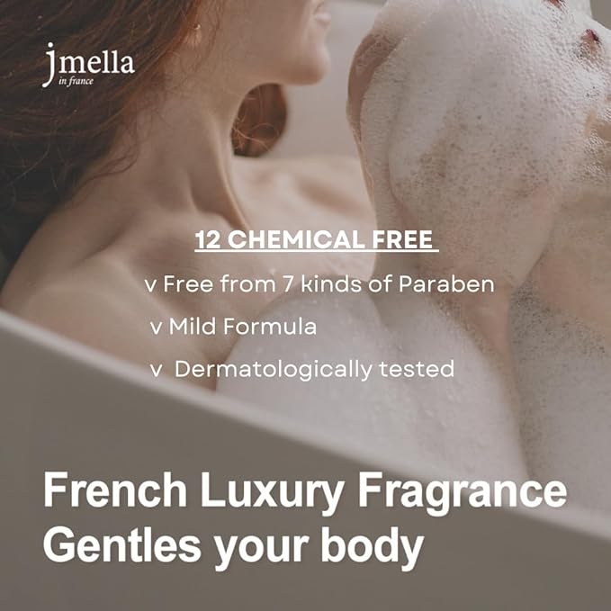 jmella in france Lime and Basil Body Wash Wash -luxury fragrance Made by French Performer- Chemical free-Free From 7 kinds of Paraben -33.8 FLoz