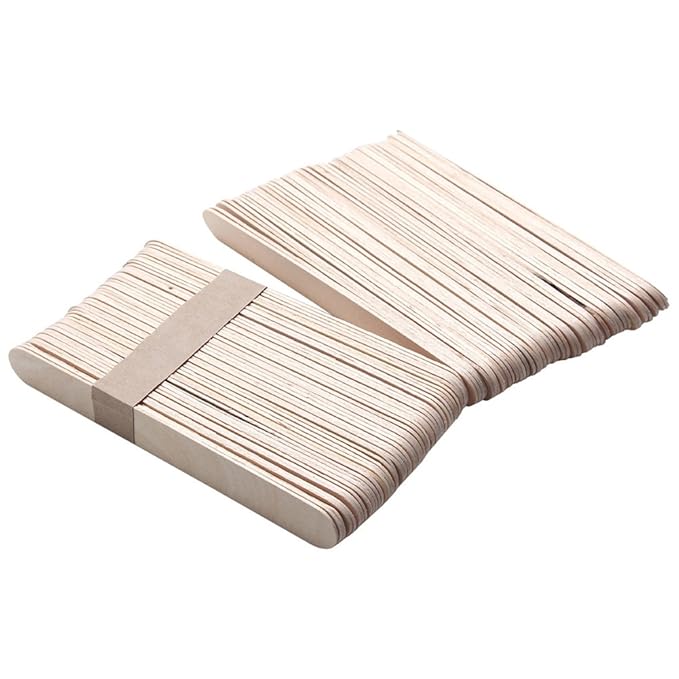 100PCS Large 5.9" Wood Wax Applicator Sticks Spatulas for Eyebrow Hair Removal Ice Cream and Mask Sticks Applicator