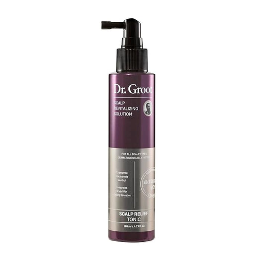 Dr. Groot Scalp Relief Tonic, Korean Hair Care with Chamomile, Niacinamide, Menthol, Rosemary Oil, Moisturizing Biotin Spray, Antioxidant Formula, for Dry Scalp, Kbeauty Scalp Revitalizing Solution