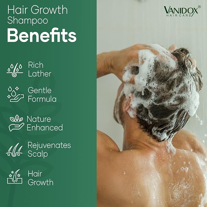 Carbonic Acid Shampoo for Men and Women with DHT Blockers - Made in USA - Stimulates Hair Growth, Scalp Exfoliator, Sulfate Free Shampoo with Biotin and Tea Tree Oil (16 Fl Oz)