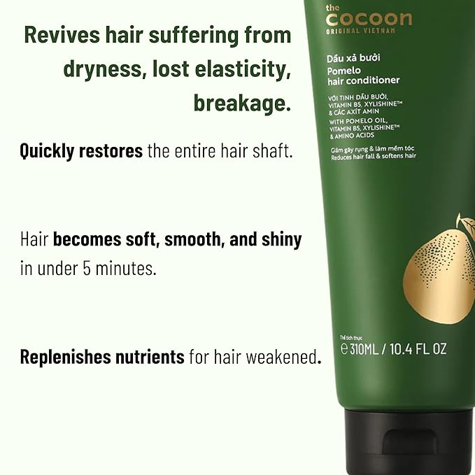 Cocoon Ultimate Hair Repair Set (SAVE 30%): Pomelo Tonic 4.7 fl oz, Shampoo & Conditioner 16.9 fl oz each, and Hair Mask 6.7 fl oz