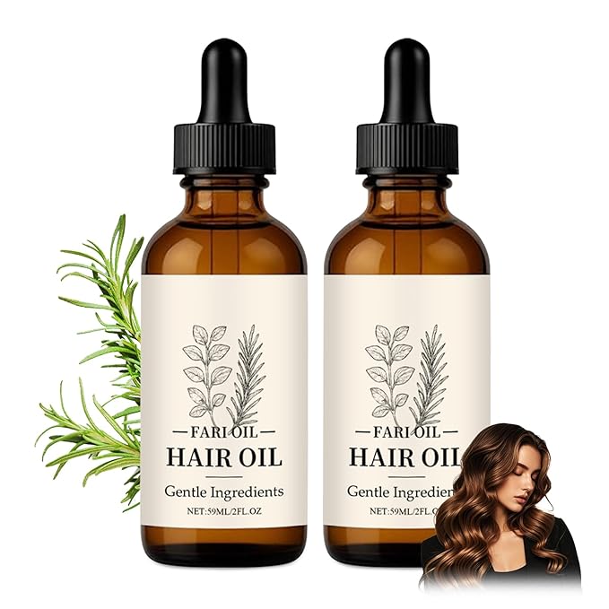 Fari Hair Oil, Botanical Scalp Oil Treatment, Herbal Infused Lightweight Daily Nourishment, All Hair Types, 2 oz (2 PCS)