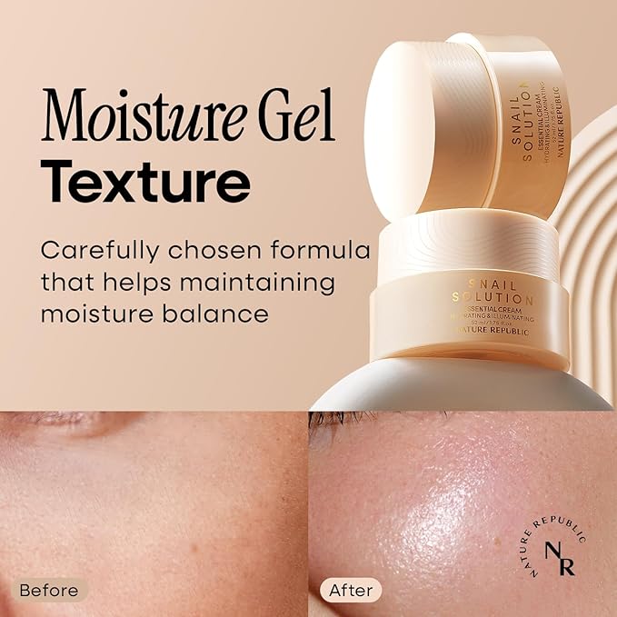 Nature Republic Snail Mucin Cream - Korean Moisturizer, Advanced Face Moisturizers for Skin, Snails, Asian Skincare, K-Beauty Care, Hydrating, Glass Facial Mucus, 52mL/1.75 Fl.Oz