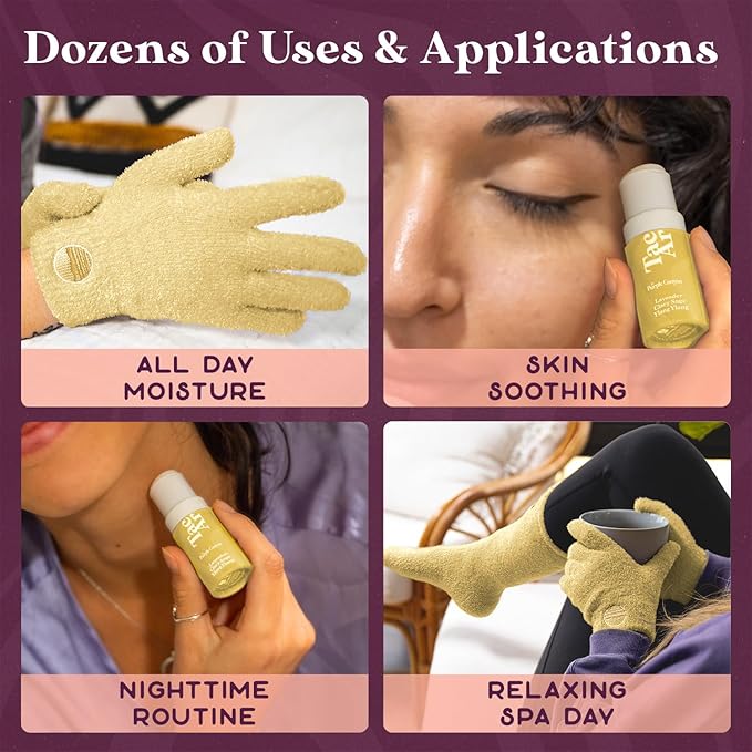 Purple Canyon Moisturizing Socks & Gloves and Heel Balm Foot Care Kit | Yellow Socks and Gloves Infused with Aloe Vera and Vitamin E | Cracked Heel Treatment for Self Care