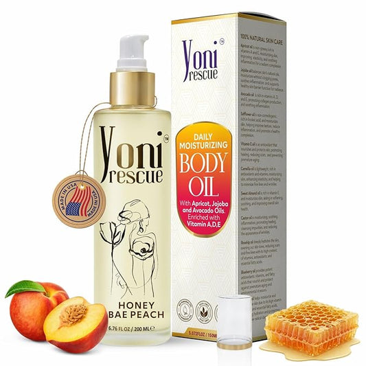 After Shower Body Oil for women | Daily Skin Moisturizer with Apricot, Jojoba, Avocado & Vitamin E Oil | Hydrating & Nourishing for all Skin types | Anti-Aging | 8oz | Peach