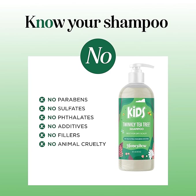 Cleansing Kids Shampoo for Dry Scalp - Dry Flaky Scalp Care Shampoo for Kids and Hair Build Up Remover with Tea Tree Oil and Rosemary Essential Oils for Hair Care - Kids Scalp Cleanser for Build Up