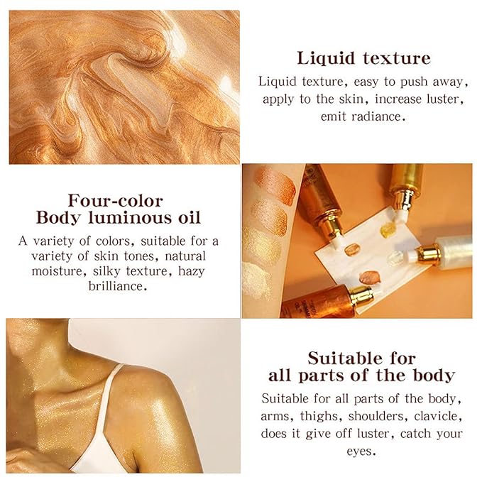 Shimmer Body Oil-Pearl White Face Brighten Glow Pearl