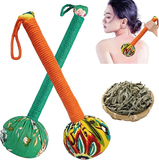 Whole Body Massage Hammer, Back Pain Massage Hammer, Muscle Relaxation Meridian Activation 2P (Orange/Green)