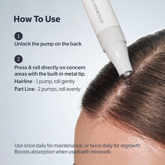 SUNGBOON EDITOR Deep Collagen Retinol Power Boosting Scalp Serum | Roll On Hair Growth, Hair Thickening Serum, Itchy & Dry Scalp Treatment, Caffeine, Biotin, Rosemary – Korean Hair Care, 0.5 fl oz