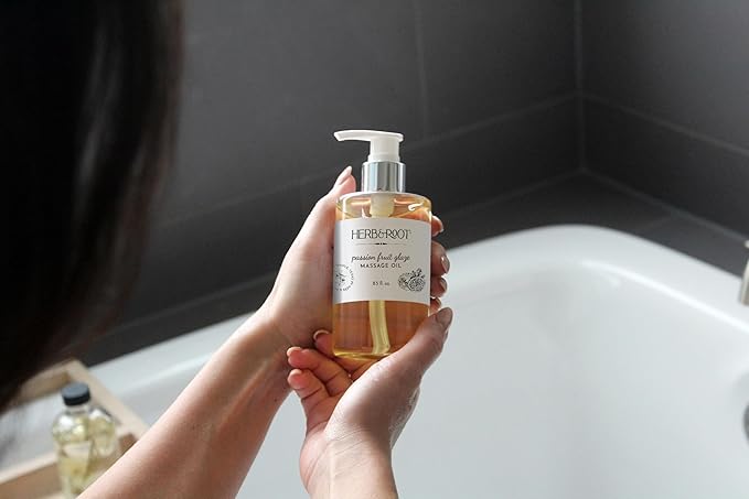 Passion Fruit Glaze Edible Massage Oil, 8.5 oz | Tropical Maracuja Kissable Body Oil with Coconut & Sweet Almond Oils | Non-Sticky, Lightweight, Moisturizing Massage Oil & Couples Gift