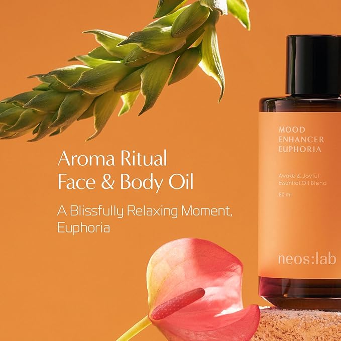 Mood Enhancer Euphoria Face & Body Oil 2.7 fl.oz. (80ml) - Vegan Aromatherapy, Herbal & Rosemary & Lavender Oil, Floral Scent, Hydrating Facial, Body Oil for Nourishing, Glowy Skin, Gua Sha Oil