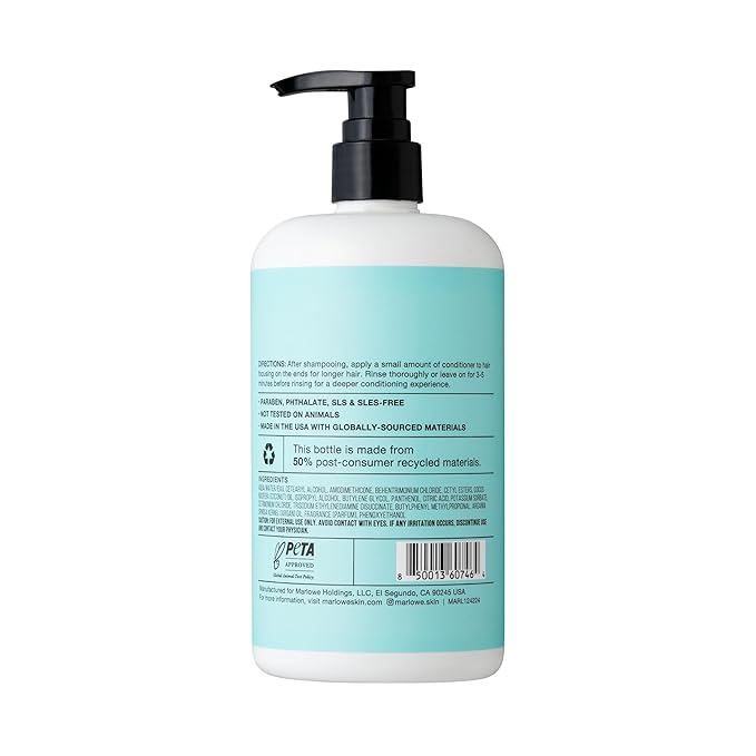 MARLOWE. No. 069 Morning Head Conditioner 15 Fl Oz, Conditioner for Men with Argan Oil & Coconut Oil, Nourishes & Smooths Hair, Formulated with No Parabens & Sulfates, Santal Scent