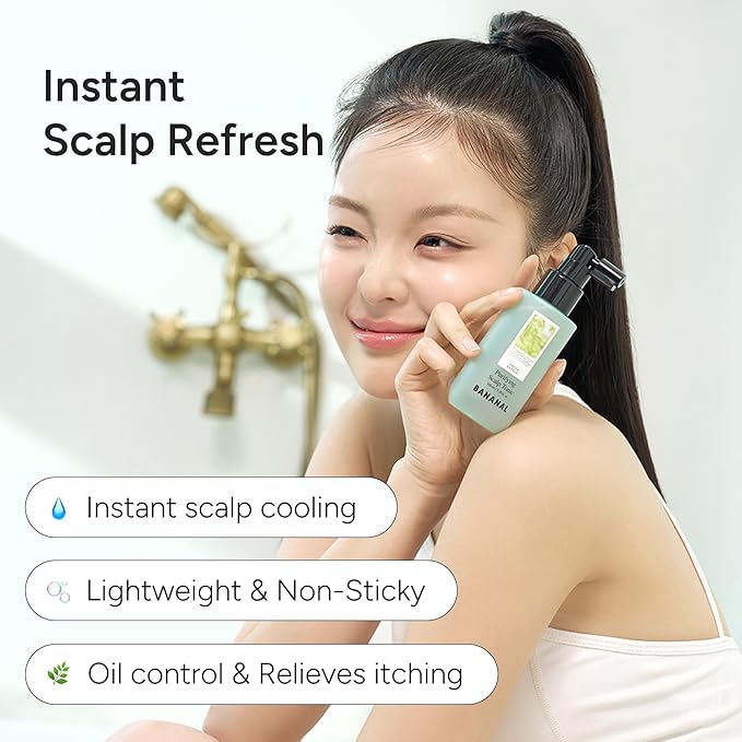 Purifying Hair & Dry Scalp Treatment Spray – Korean Hair Care with Triple Mint Complex for Oil Control, Soothing & Leave-In Conditioner – Paraben, Silicone & Sulfate Free – Green Breeze, 3.38 fl oz